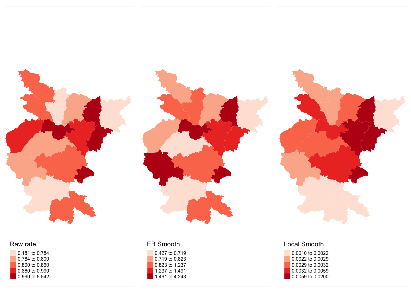 Chapter 5 More on thematic maps | Crime Mapping in R